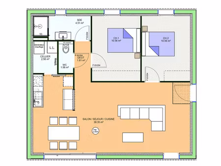 vente maison 3 pièces 69 m² réparsac (16200)