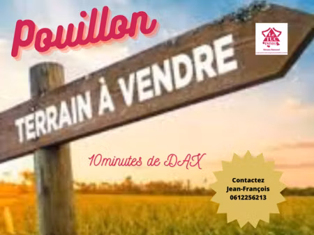 vente terrain 1000 m² pouillon (40350)
