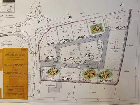 vente terrain 457m2 saint-sauveur 38160 - 88000 € - surface privée