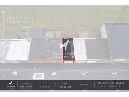 garage à vendre sur monceau-sur-sambre