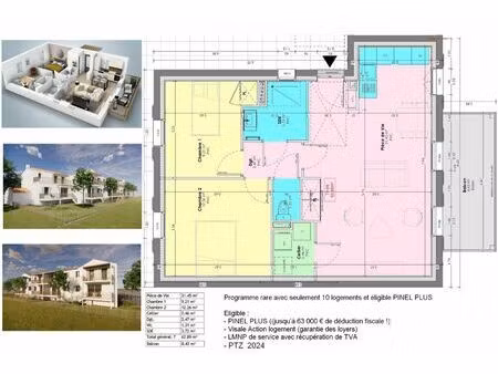 vente appartement 3 pièces 63 m² barbâtre (85630)
