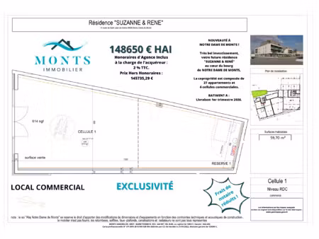 vente bureaux et commerces à notre-dame-de-monts (85690) : à vendre / notre-dame-de-monts