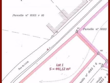 terrain à bâtir 441 m² (lotissement)