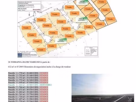 terrain 664 m² asfeld