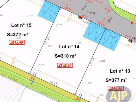 vente terrain 310 m² vieillevigne (44116)