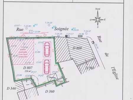 terrain plein centre ville vétheuil 226 m²