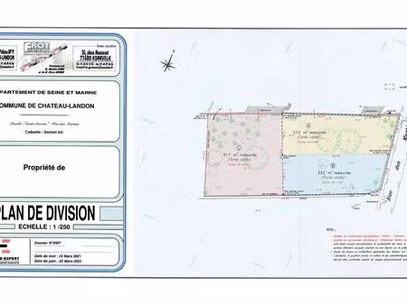 terrain château-landon m² t- à vendre  45 000 €
