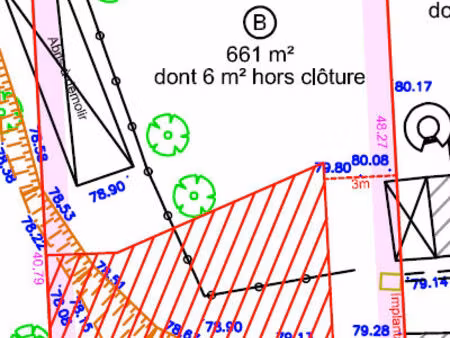 vente terrain  661.00m²  guignes