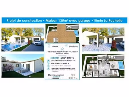 vente terrain 708m2 marsilly 17137 - 231000 € - surface privée