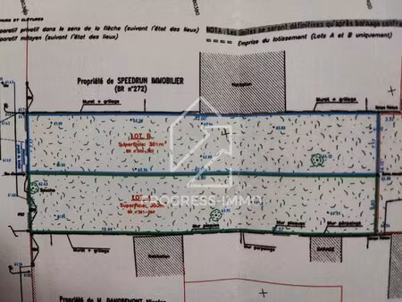 terrain à bâtir 300m2 champigny secteur résidentiel