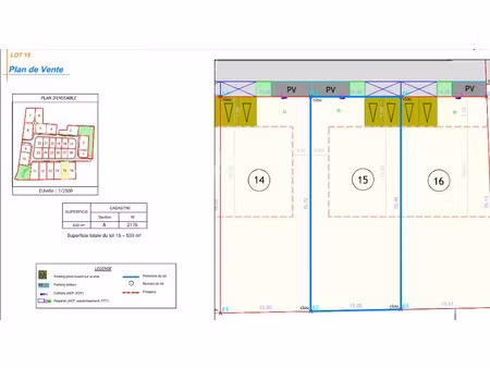 vente terrain 533 m² à ornaisons (11200)  84 900 €