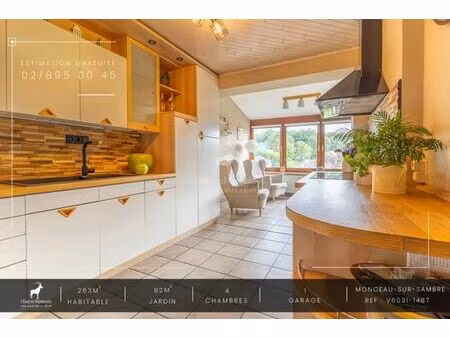 charmante maison 4 chambres et garage à monceau-sur-sambre