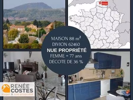 vente en nue propriété - f77 ans - divion (62460)