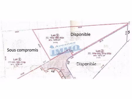en vente terrain constructible 13 5 ares – 144 000 € |duisans