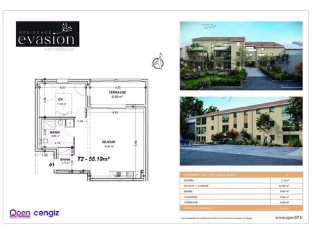 en vente appartement 55 1 m² – 170 000 € |metzeresche