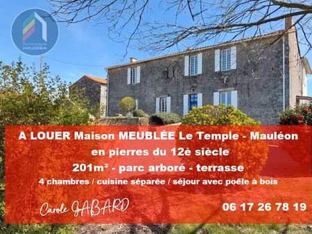 location meublée maison 7 pièces 201 m² à mauléon (79700)  1 900 €