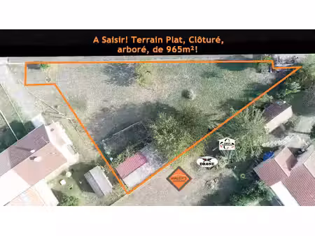 rare! terrain plat 965m²!