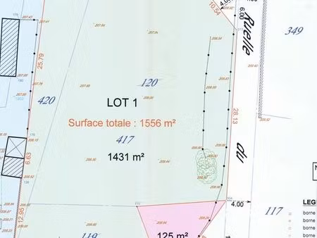 terrain constructible 1556 m2