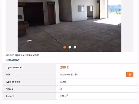 surface stockage entrepôt garage+ terrain goudronner parking