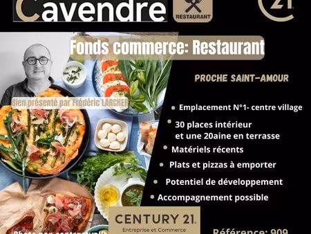 fonds de commerce  restaurant 90 m² st amour