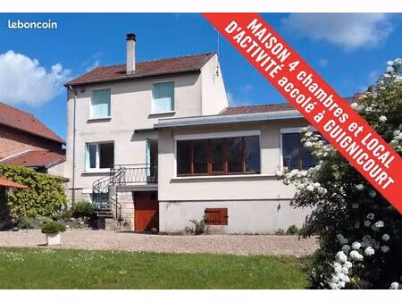 guignicourt - maison 4 chambres avec local d'activité (ancien magasin / 50 m² + atelier  b