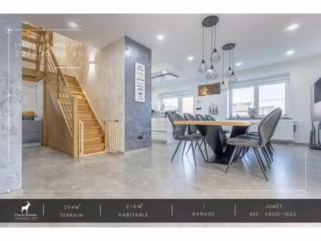 a vendre maison 3 facades renovee avec garage sur jumet