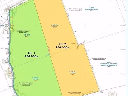 terrain à bâtir de 21 mètres de façade