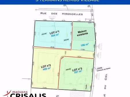 terrain 304 m² kembs