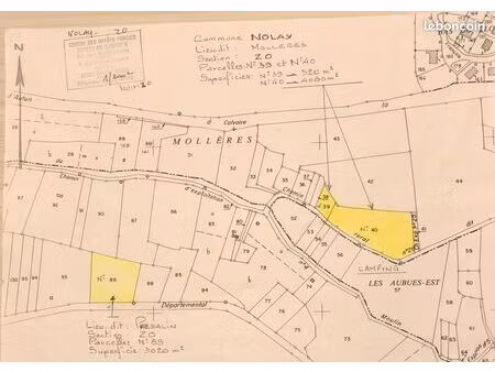 terrain 3020m2 nolay (21340)