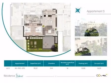 appartement neuf de 2 chambres