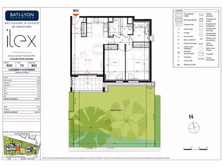 vente appartement 2 pièces 70 m² à francheville (69340)  425 000 €