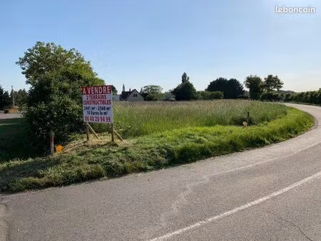 vends terrain constructible 2441 m2 à 10 euros le m2