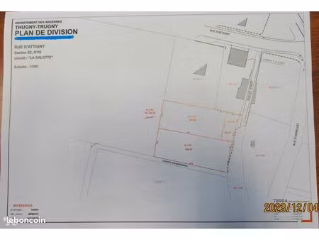 terrain 1770 m² thugny trugny