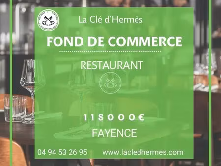 à vendre - restaurant de caractère au centre historique de fayence