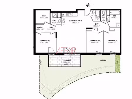 vente appartement 4 pièces 90 m² neydens (74160)
