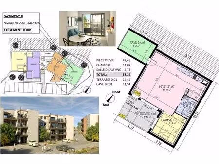 vente appartement 2 pièces 58 m² les herbiers (85500)