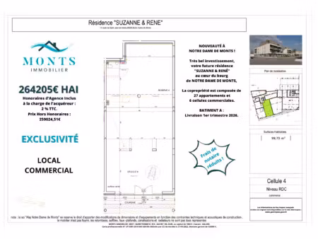 vente bureaux et commerces à notre-dame-de-monts (85690) : à vendre / notre-dame-de-monts