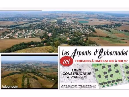 terrain a batir plat 556 m2 lasserre-pradere