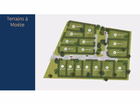 vente terrain 576 m² moëze (17780)