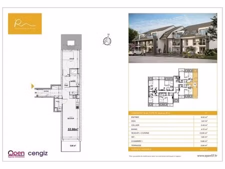 en vente appartement 53 98 m² – 185 000 € |rettel