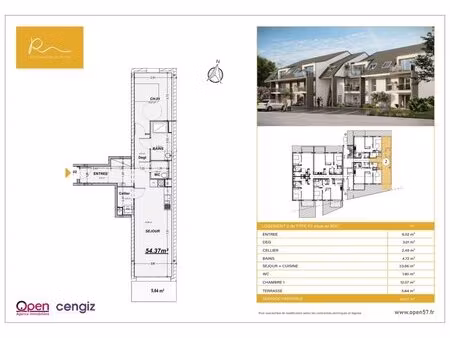 en vente appartement 54 37 m² – 185 000 € |rettel