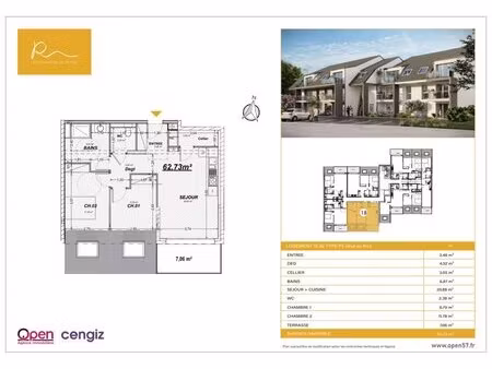 en vente appartement 62 73 m² – 230 000 € |rettel