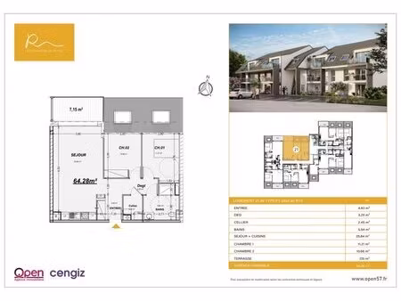 en vente appartement 64 28 m² – 230 000 € |rettel