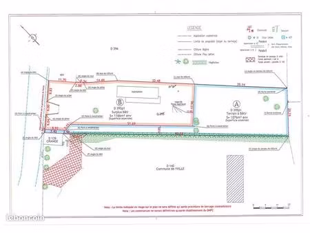 terrain 1076 m² iville
