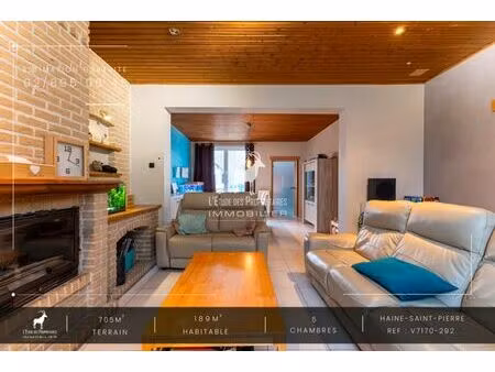 maison 3 façades de 5 ch + entrepôt sur haine-saint-pierre