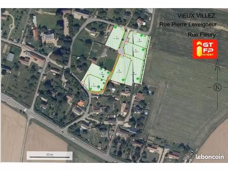 terrain a batir vieux villez - le val d'hazey 900m²