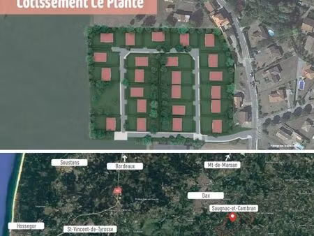 terrain 748 m² saugnac et cambran