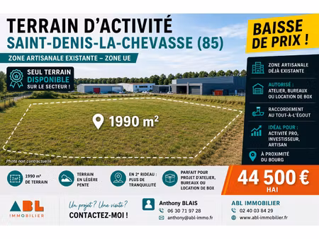 terrain à bâtir à st-denis la chevasse 1990m²