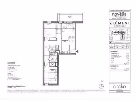 vente appartement 3 pièces 65 m² embrun (05200)