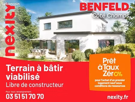 terrain constructible à benfeld  de 535 m2  près de strasbourg